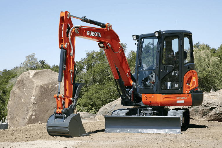 KX040 Excavator staged