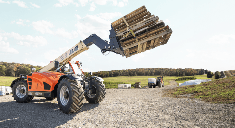 Telehandler moving material